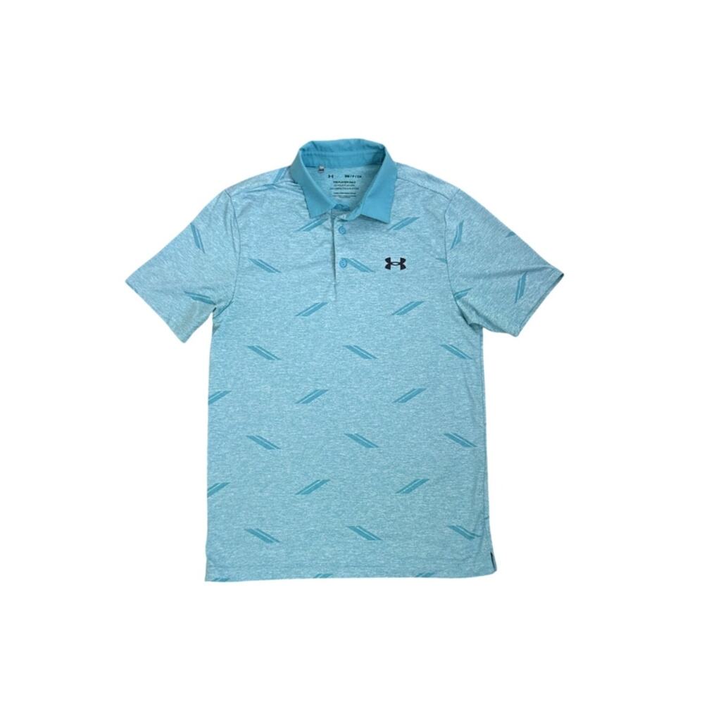 Under Armour The Playoff Polo Blue Dri Fit Athletic Everyday Casual Golf Small
